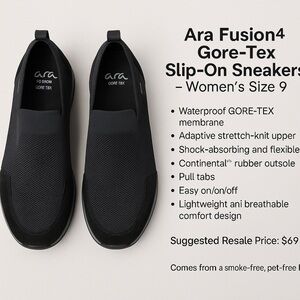 Ara Fusion⁴ Gore-Tex Slip-On Sneakers – Women’s Size 9
